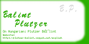 balint plutzer business card